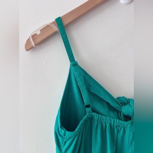OLD NAVY Linen Green Tie Front Midi Sundress - Picture 8 of 8